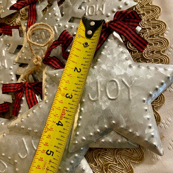 Set 3 Tin Christmas ORNAMENTS Galvenized - Picture 4 of 5